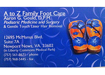 Newport News Podiatrists Aaron G. Gould, DPM - A TO Z FAMILY FOOTCARE