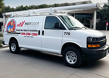 Next Door Garage Door Service Next Door Garage Door Service - Kent, WA Garage Door Repair - Service Vehicle Image