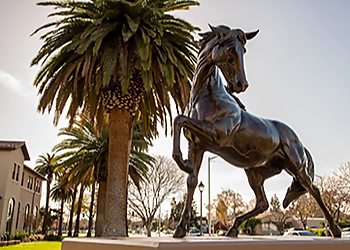 Santa Clara Landmarks SCU Bronco Statue